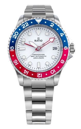Ratio freediver gmt white dial - ratio,